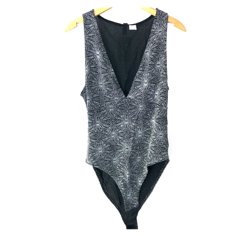 H&M Shimmer Low-cut Bodysuit size M